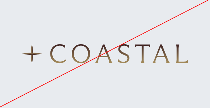Image of brand logo incorrectly using gradients