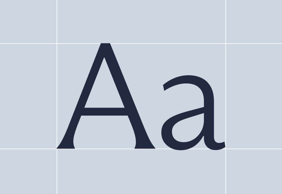 Large letters in brand typography