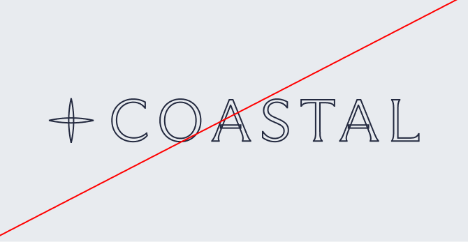 Image of brand logo incorrectly outlined