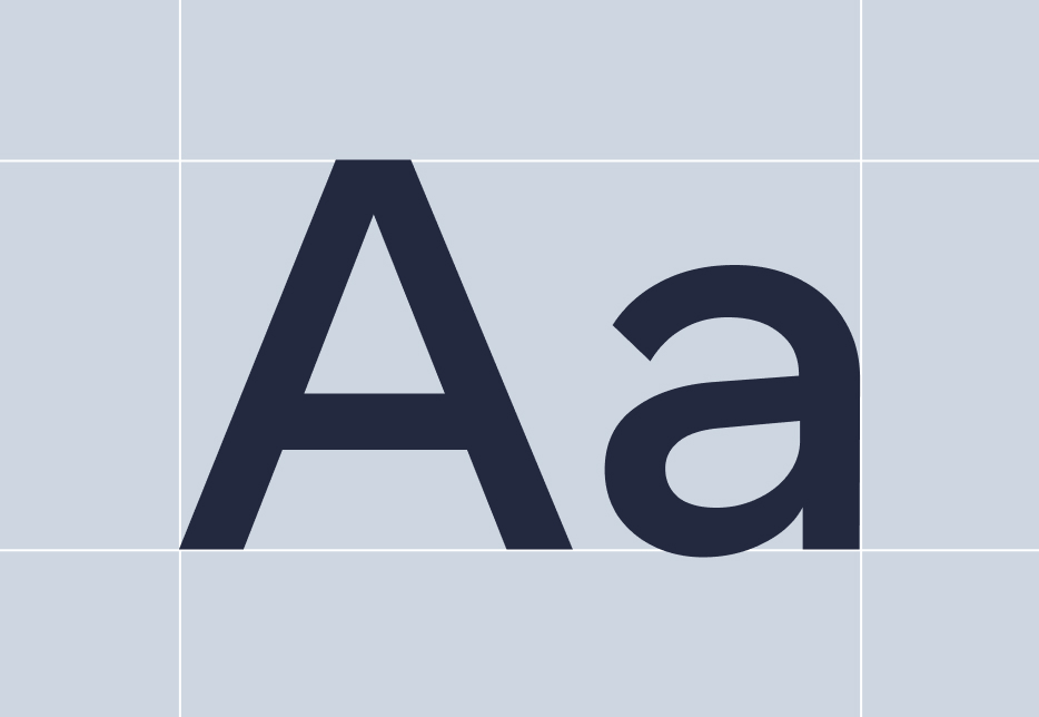 Large letters in brand typography